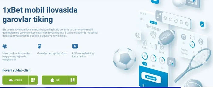 1xBet UZni Androidga yuklab olish